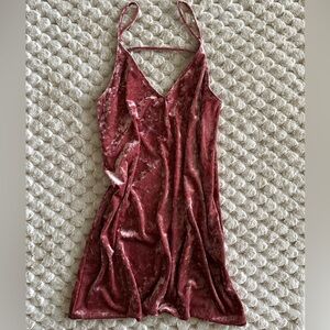 COPY - Women’s Velvet mini dresss pink strappy
